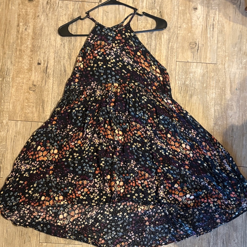 Kimchi Blue Black Floral Halter Mini Dress - Picture 1 of 5